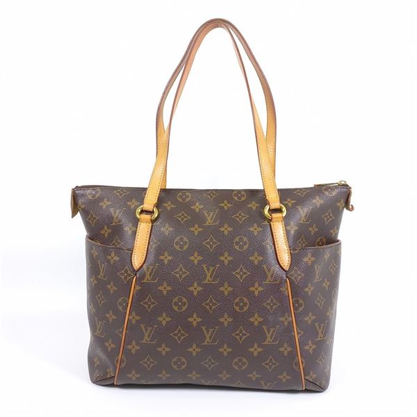 Louis Vuitton Brown Monogram Canvas Leather Totally MM Tote Bag