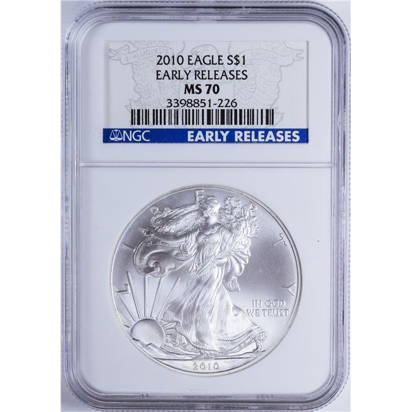 2010 $1 American Silver Eagle NGC MS70 Early Releases