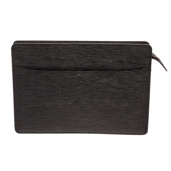 Louis Vuitton Black Epi Leather Pochette Homme Clutch Bag