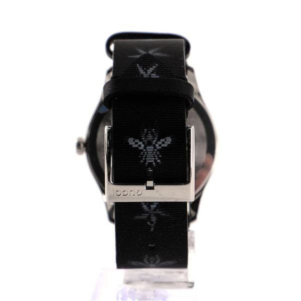 Gucci G-Timeless Bee Star Hologram Quartz Watch Stainless Steel and Leather ack,