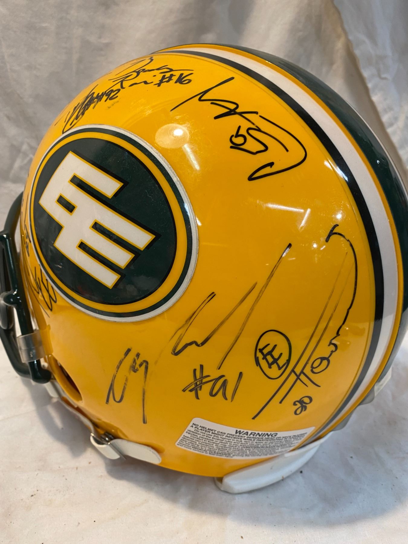 Riddell football helmet signed Edmonton Eskimos