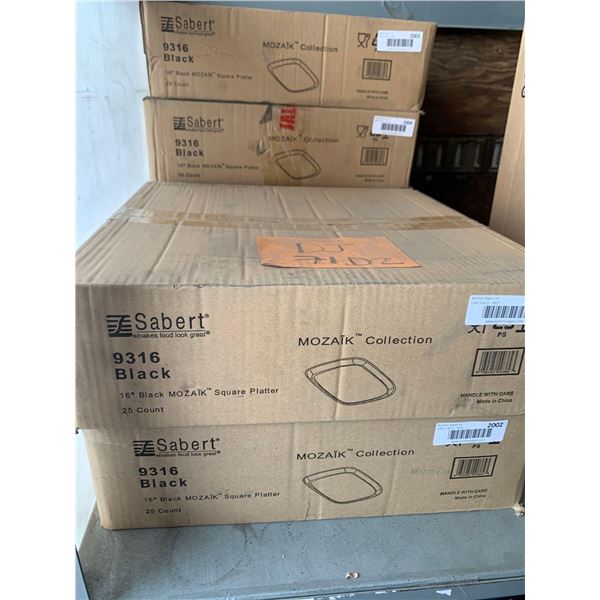 Case lot Sabert 16" Mozaik Square Platters qty 25/case