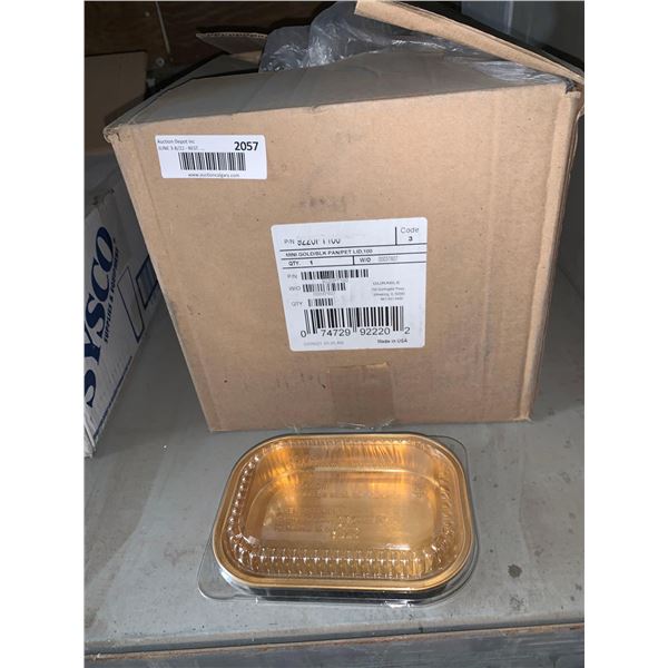 Gold hot food take out Aluminum Tray with lids - case lot of 100
