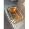 Image 2 : Gold hot food take out Aluminum Tray with lids - case lot of 100