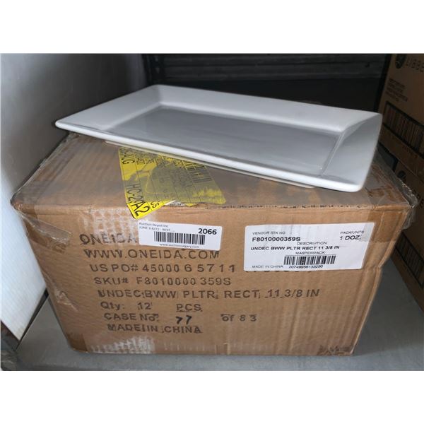 Oneida rectangle appetizer plates 11 inch - case lot of 12