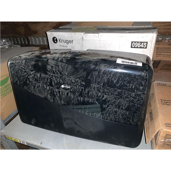 Kruger Black wall mount bathroom tissue dispenser