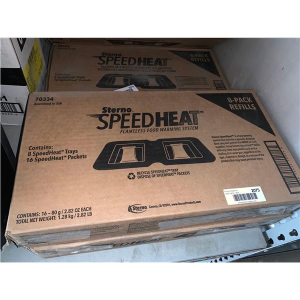 Sterno SpeedHeat Flameless food warmer system - case lot of 8 trays & 16 heat packs