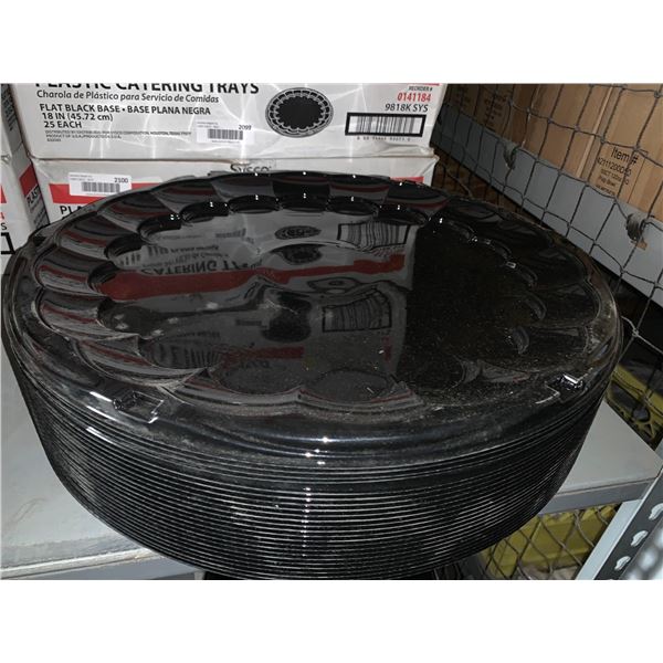 Sysco Plastic catering Trays 18 inch black base - case lot of 25