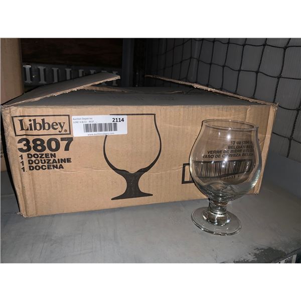 Libbey 3807 13oz Belgian Beer glasses - case lot of 12