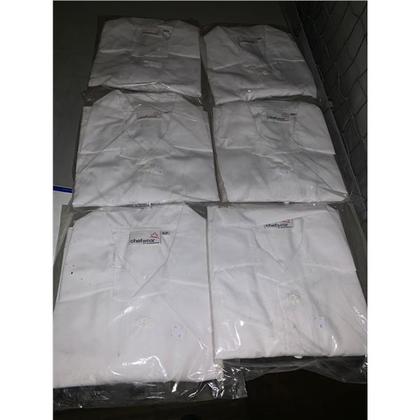 Chefwear white kitchen chef coat - small - Lot of 6