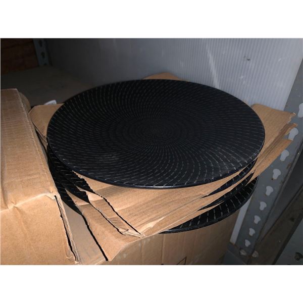 Round Black Coupe Plate Textured 27.5cm - Case of 6