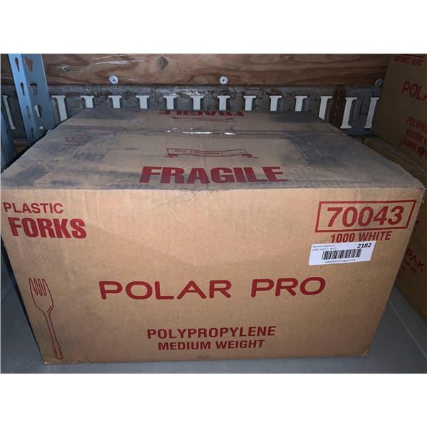 Polar Pro white Plastic Forks - case lot of 1000