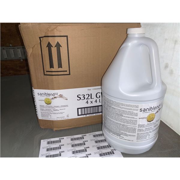 Saniblend 32 lemon disinfectant cleaner - case lot of 4 x 4L