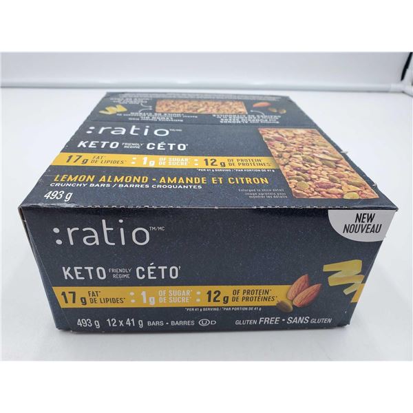 Ratio Keto Friendly Lemon Almond Crunchy Bars (12 x 41g)