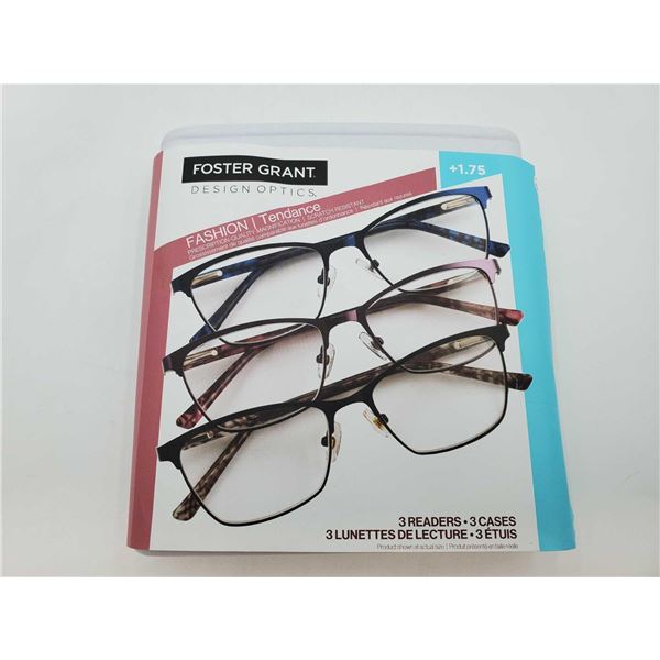 Foster Grant Limited Edition 3pk Readers 1.75