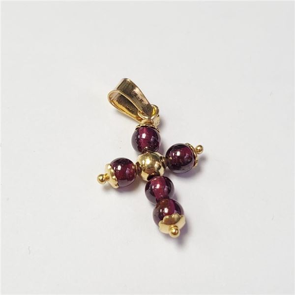 10K Yellow Gold Garnet Pendant, Suggested Retail Value $600