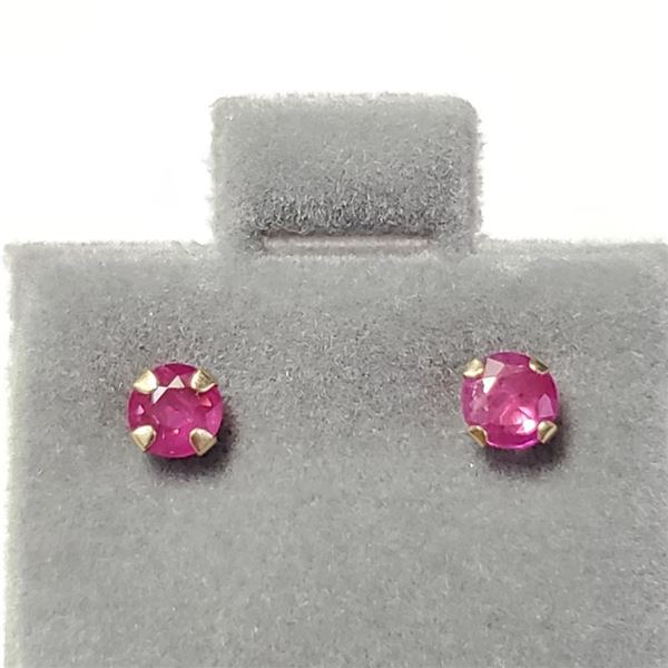 10K Yellow Gold Ruby(0.46ct) Earrings, Made in Canada, Suggested Retail Value $200