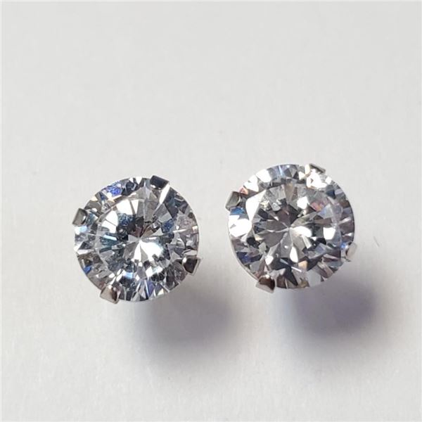10K White Gold Cubic Zirconia Earrings, Made in Canada, Suggested Retail Value $500