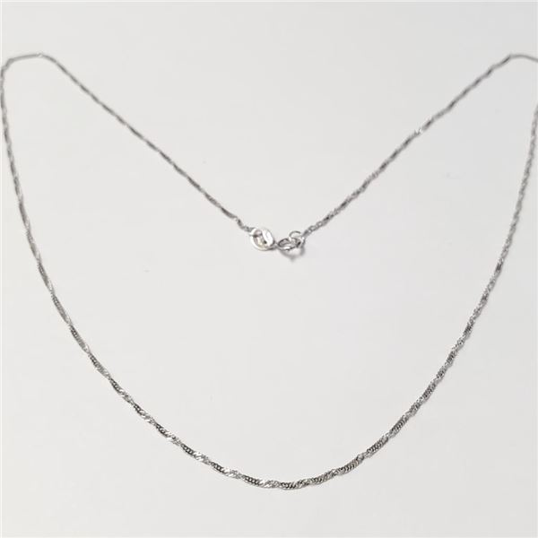 14K White Gold 1.31G 17" Necklace, Suggested Retail Value $550