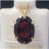 Image 1 : 14K Yellow Gold Garnet(6.11ct) Pendant, Made in Canada, Suggested Retail Value $600
