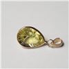 Image 1 : 14K Yellow Gold Lemon Quartz(5.5ct) Pendant (~Size )(Ring is resizable for $40) (~length inches), Ma