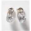 Image 1 : 10K White Gold Cz 0.9G Earrings (~Size )(Ring is resizable for $40) (~length inches), Suggested Reta