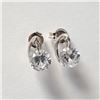 Image 2 : 10K White Gold Cz 0.9G Earrings (~Size )(Ring is resizable for $40) (~length inches), Suggested Reta