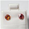 Image 1 : 10K White Gold Fancy Orange Sapphire(1.2ct) Earrings (~Size )(Ring is resizable for $40) (~length in