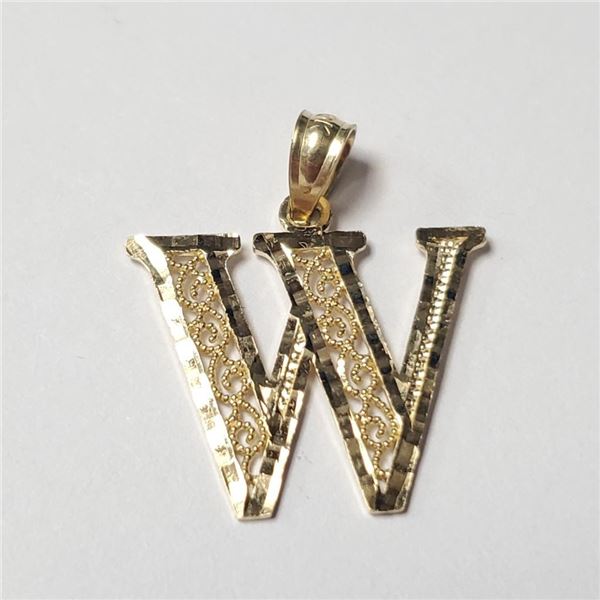 10K Yellow Gold 0.7G W Initial Pendant (~Size )(Ring is resizable for $40) (~length inches), Suggest
