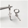 Image 1 : 10K White Gold Cz 1.8G Earrings (~Size )(Ring is resizable for $40) (~length inches), Suggested Reta