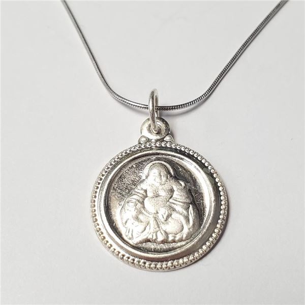 Silver 18" Necklace (~Size )(Ring is resizable for $40) (~length inches), Suggested Retail Value $12