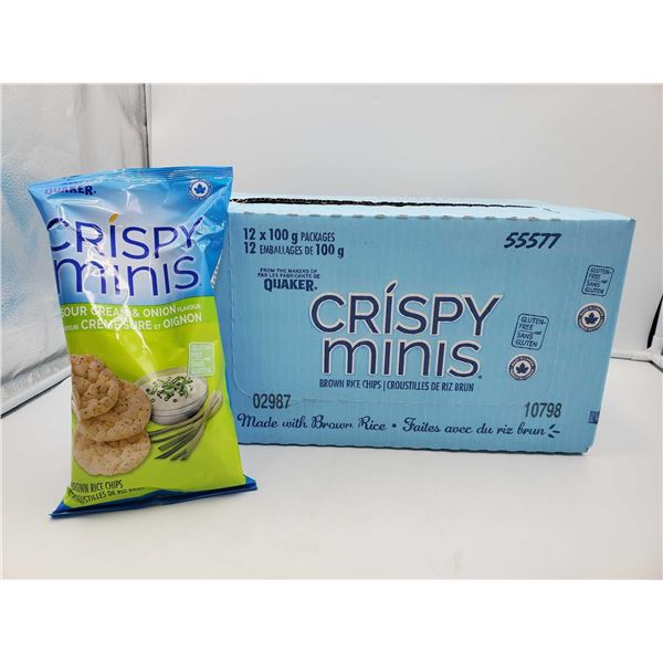 Crispy Minis Rice Crisps-Sour Cream & Onion (12 x 100g)