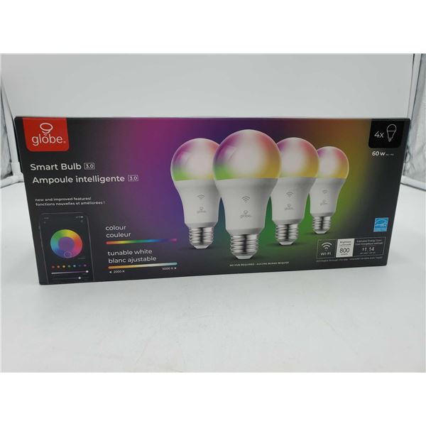 Globe Smart Bulb-Adjustable Colour (4pk)