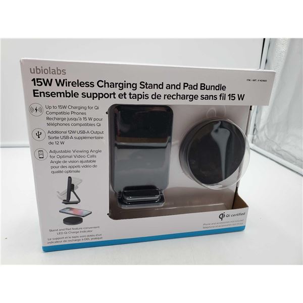 Ubiolabs 15w Wireless Charging Stand & Pad Bundle