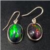 Image 1 : 10K Yellow Gold Black Opal (Smoked)(4.6ct) Earrings (~weight 1.33g), Appraised Retail $1645
