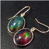 Image 2 : 10K Yellow Gold Black Opal (Smoked)(4.6ct) Earrings (~weight 1.33g), Appraised Retail $1645