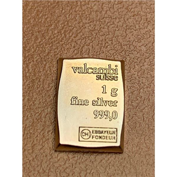 Valcambi Suisse 1 G Fine Silver .999 Wafer Bar