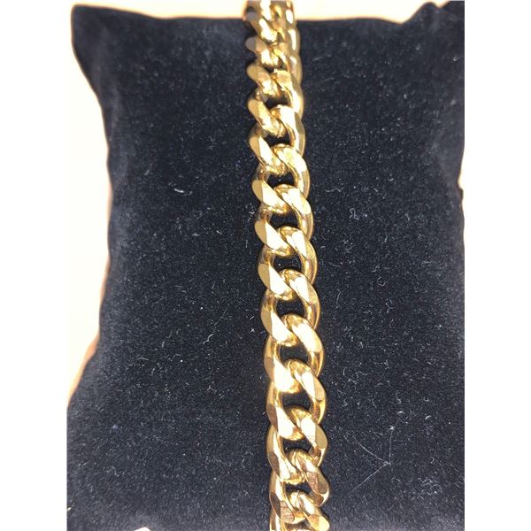 Gents 14K GP Heavy Cubana Style Bracelet 16.1 grams
