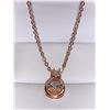 Image 1 : Rose 14K GO .65 carat Tear Drop Solitaire Pendant with matching 16 inch chain