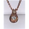 Image 2 : Rose 14K GO .65 carat Tear Drop Solitaire Pendant with matching 16 inch chain