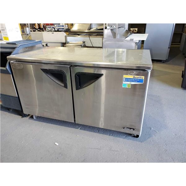Turbo Air Stainless Steel double door Prep Top cooler on wheels 60 inch