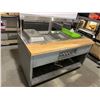 Image 1 : Commercial Food Prep Station with Heated Buffet Servers & Under Counter Storage - Wheeled