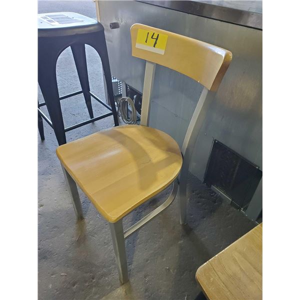 Restaurant Dinning Room Chair Light wood silver legs