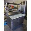 Image 1 : Refrigerated Double door Sandwich Prep Table with pass thru - on wheels