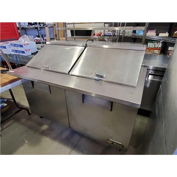 True 60 inch Refrigerated Sandwich Prep Table 2 door on wheels