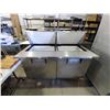 Image 3 : True 60 inch Refrigerated Sandwich Prep Table 2 door on wheels
