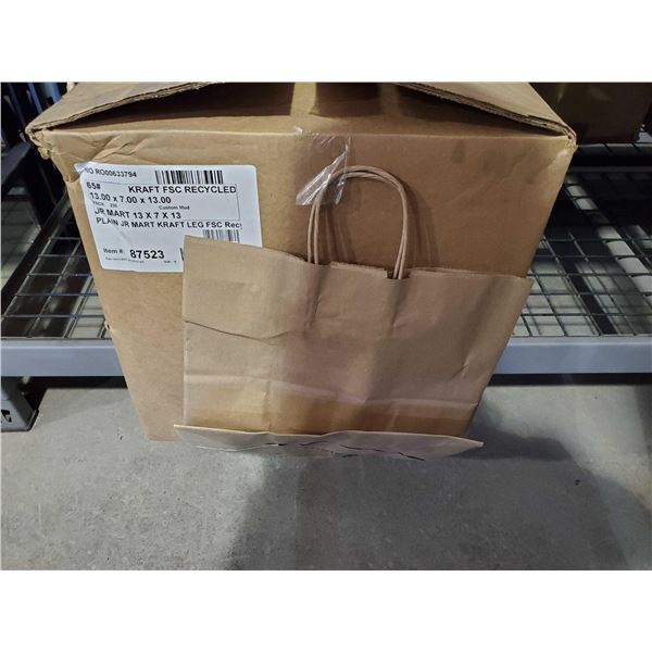 Case lot of 250 Kraft Recycled Take out food Bags