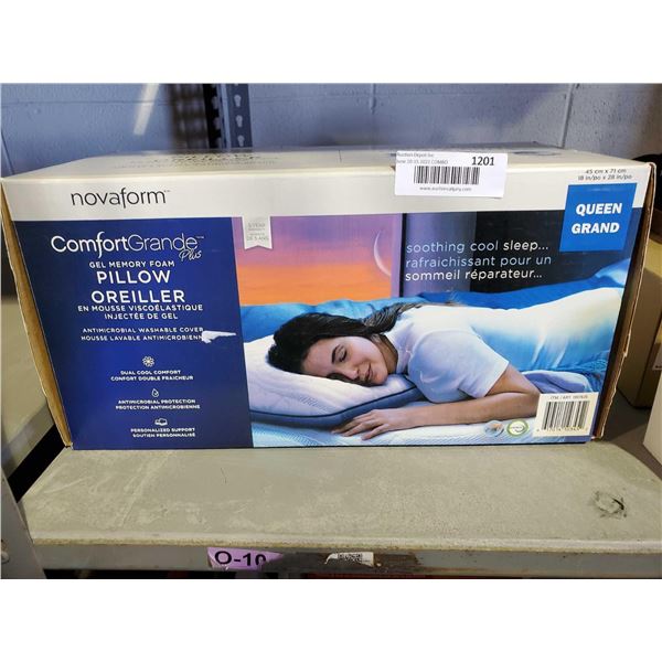 NovaForm Comfort Grande Gel Memory Foam Pillow Queen Size