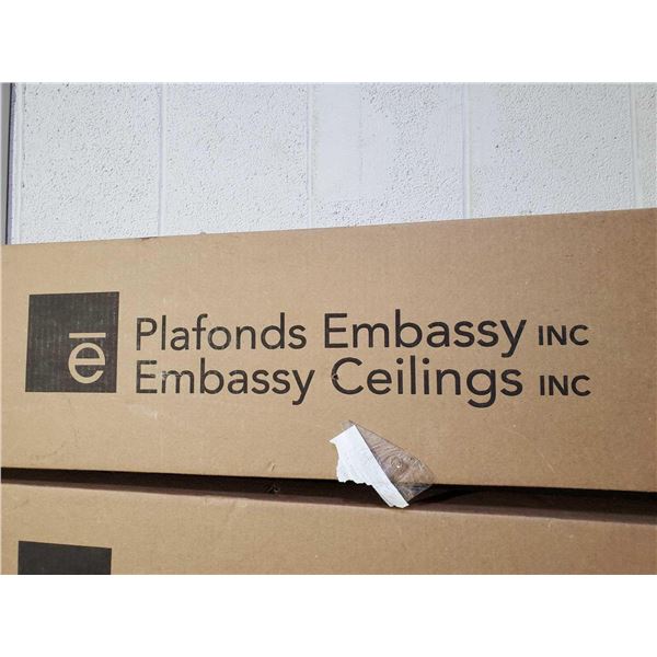 New Plafonds Embassy Suspended Panel Ceiling Kit Complete with Tiles (8 boxes) and Supports (4 Box) 