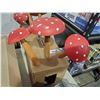 Image 2 : Garden Set of 3 Hand Made painted Mushrooms